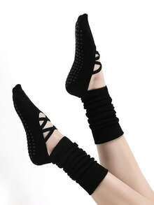 1/4 Pair Early Spring Yoga Ballet Socks With Silicone Non-Slip Bottom, Knee-High - Multicolor - View 6