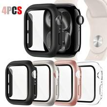 6pcs Or 4 Packs Or 2Pcs Pc + Tempered Glass All-In-One Watch Case, Anti-Drop Stylish Protective Cover, Compatible With Apple Watch Case 40/41/42/44/45/46/49mm, Compatible With Apple Watch Series Ultra/Se/11/10/9/8/7/6/5/4/3/2/1, Smart Watch Accessories Men Women - 4PCS - View 26
