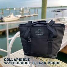 Enthusiast Gear Dry Bag Cooler Tote Collapsible Waterproof and Leak-Proof Soft Sided Cooler Bag - Pool Beach - 20 Cans - Naranja - Ver 5
