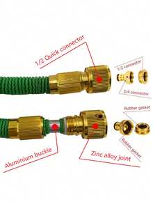 25英尺-100英尺花园软管可伸缩柔性魔术软管高压洗车软管庭院灌溉浇水工具 - 多色 - 查看 4