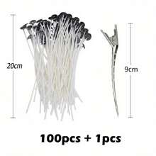 100pcs Candle Wick With Base + Assorted Wick Holders, Candle Making Tool Kit - 1 Set - View 14
