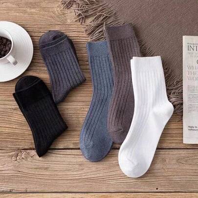 3/5 pares de calcetines para hombres anti-olor y que absorben la humedad, cálidos, de moda, minimalistas, versátiles, cómodos, suaves y sin sensación de ahogo hasta el tobillo, para otoño/invierno