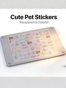Kawaii Cute Bear Bunny Stickers For Journaling, Transparent Clear Pastel Aesthetic Waterproof Vinyl Stickers For Scrapbooking Planner Diary Stationery Laptop Phone Case Water Bottle DIY Crafts School Supplies Gift For Girls Teens Kids - To5547 - View 8