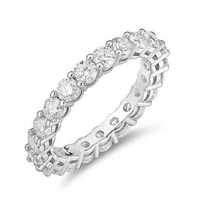 1 Piece 925 Silver 2.1 Carat Full Diamond Round Clear Colorless Moissanite Ladies Engagement Ring, Suitable For Wedding Bride
