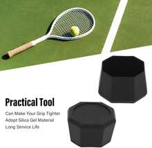 2Pcs Tennis Racket Butt , Tennis Racket Silicone End Cover Racket Handle End For Racquetball Racket Black - White - View 1