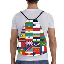 Túi dây rút World Cup 2026, Hàng hóa bóng đá, Cờ quốc tế, Phụ kiện trang trí bóng đá, Quà tặng tuyệt vời cho người hâm mộ, Túi dây rút du lịch đa văn hóa cho các sự kiện World Cup, Thể thao & Sử dụng hàng ngày - Nhiều màu - Xem 4