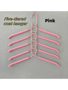 5-In-1 Space Saving Clothes Hanger With Detachable Pant Rack & Non-Slip Foam - Durable Metal Organizer For T-Shirts, Jeans, Etc. - Multicolor - View 7