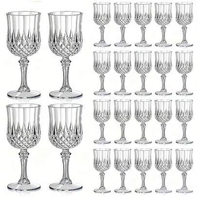 1/2/4/6/8pcs Transparent Stemware, Elegant Reusable Glassware Suitable For Holidays, Weddings, Halloween, Christmas, Various Events And Parties, High-End Drinkware, Durable And Easy To Clean
