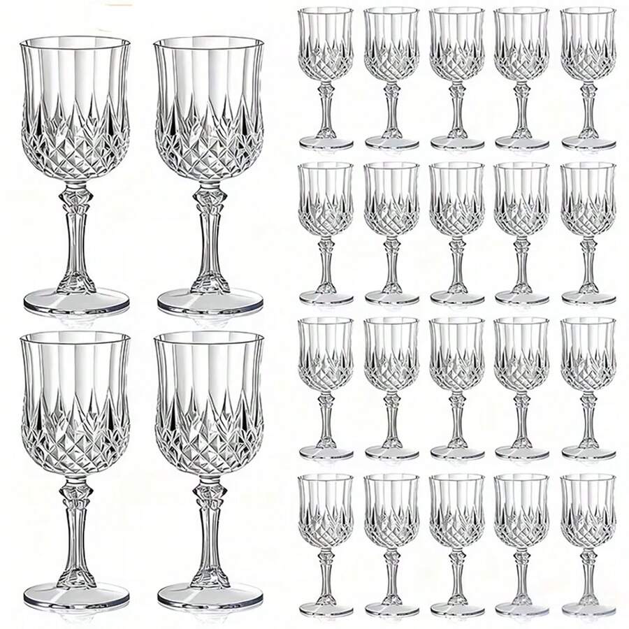 1/2/4/6/8pcs Transparent Stemware, Elegant Reusable Glassware Suitable For Holidays, Weddings, Halloween, Christmas, Various Events And Parties, High-End Drinkware, Durable And Easy To Clean