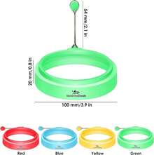 Silicone Egg Rings, Premium Nonstick Multicolored Cooking Ring Molds For Eggs, Pancakes, Mcmuffin Breakfast Sandwiches, English Muffins, Crumpets, And More (4-Pack) - White - View 5