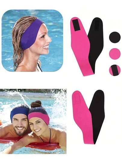 Băng đô bơi co giãn, chụp tai điều chỉnh được, bảo vệ tai chống thấm nước, nút bịt tai chống thấm nước, bịt tai khi bơi ở biển.