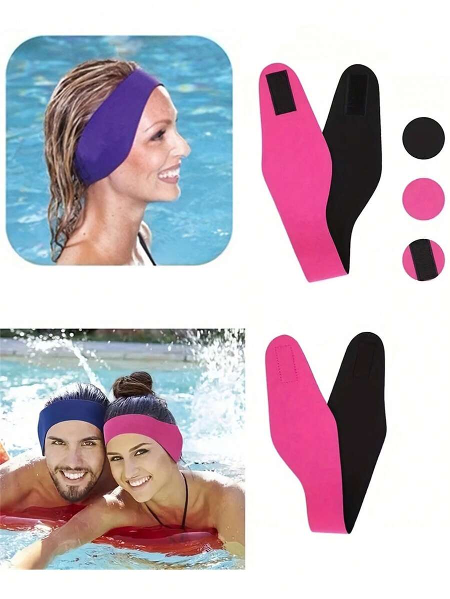 Băng đô bơi co giãn, chụp tai điều chỉnh được, bảo vệ tai chống thấm nước, nút bịt tai chống thấm nước, bịt tai khi bơi ở biển. - Nhiều màu - Xem 1