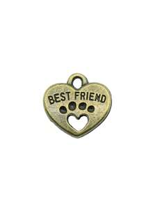 10pcs 14x15mm Double Sided Best Friends Paw Heart Charms Pendant For DIY Jewelry Making Necklace Keychain Phone Chain Bracelet Making Accessories Handmade Craft Making Findings - Dog Paw - View 7