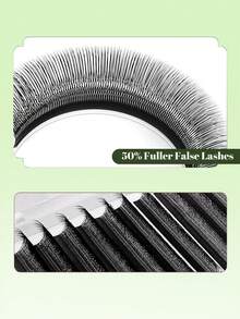 12 Rows 0.07 D 4D U-Shape Eyelash Extensions, Premium U-YY Lashes, Lash Tech Supplies,Soft & Fluffy Premade Fans Lash Clusters, False Eyelashes - D - View 5