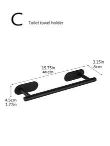 1个免钻孔不锈钢毛巾环，椭圆形毛巾架，浴室壁挂式毛巾架套装 - 查看 20