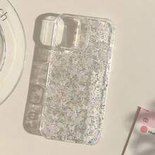 Kavenfort 1件装透明紫色蝴蝶蓝花紫色清新小蝴蝶手机壳，适用于苹果16 Pro Max、17、14、13，闪亮亮片，女性化、梦幻、原创、少女、简约、ins风 - 彩色 - 查看 9