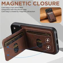 SUTENI 奢华仿皮卡槽支架手机壳，哑光表面，兼容 17 Pro Max、16 Plus、15、14、13、12，男女通用，馈赠亲朋好友的绝佳礼物 - 彩色 - 查看 11