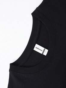 Disney Genuine Authorization, Fun Mickey Mouse Pattern Printing Ladies 100% Cotton T-Shirt-Printing, Breathable Light Fabric, Regular Round Neck Summer Street Casual Shirt, Disney Shirt, Pattern And Text Closely Combined, Full Of Fun And Memory. - 黑色 - 查看 3