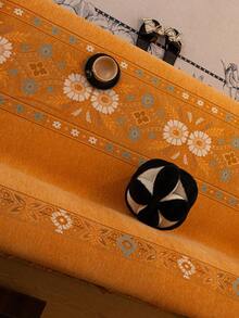 1件波西米亚风沙发毯,多功能沙发套,柔软垂坠的雪尼尔沙发毯,奢华舒适的沙发套,防滑、防尘、防刮,适用于卧室、客厅、书房 - 橘色 - 查看 5