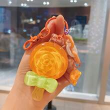 Single Cute Resin Lollipop Keychain Pendant - Realistic Lollipop Shape With Round Ring, Hang On Bag, Backpack, Car Keys - Resin Candycessory (Valentine's Day Gift) - màu xanh lá - Xem 4