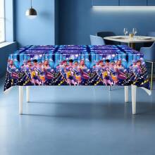 韩流动漫主题生日派对一次性桌布套装，可爱派对用品，适合儿童和女孩 - 彩色 - 查看 4