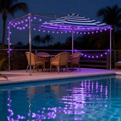 1个太阳能泡泡球LED灯，8种模式可调，20/50/100个灯泡，防水户外花园节日装饰灯串