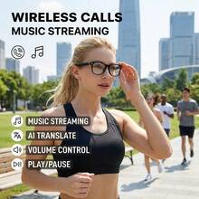SENBONO Men's Smart Glasses With Wireless Call, Answer/Reject Call, Music Control, Volume Control, Wake-Up Voice, Remote Control Photography, AI Translation, Built-In Microphone, Smart Audio Glasses For Men Women, Suitable Birthday Gifts - View 6