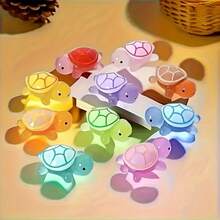 26pcs/50pcs/100pcs Mixed Color Turtle Glow-In-The-Dark Lights | Mini Turtle Decorations, Suitable For Easter, Birthday, Ocean Party, Holiday Decor, Dreamy Theme, Random Color, Resin Material - Multicolor - View 4