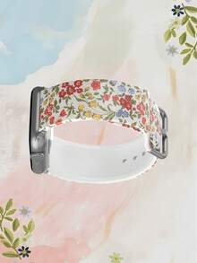 复古花卉硅胶表带，兼容 38mm 40mm 41mm 42mm 44mm 45mm 49mm，适用于 Series Ultra/SE/8/7/6/5/4/3/2/1 - 彩色 - 查看 5