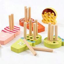 趣味冰淇淋计数棒游戏，益智玩具，内含10个冰淇淋块，早期学习玩具，有助于提升数字认知和锻炼大脑 - 彩色 - 查看 6