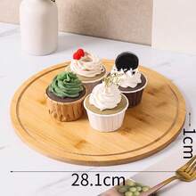 11.5-Inch Large Wooden Tray With Glass Dustproof Cover, Cake & Food Display Stand, Nordic Luxury Minimalist Japanese Style Wooden Tray - Multicolor - View 8