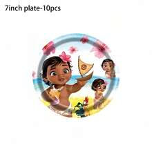 Moana Party Tableware Set Paper Napkin Tablecloth Plates Birthday Party Supplies Kitchen Accessories - Party Tableware - View 7
