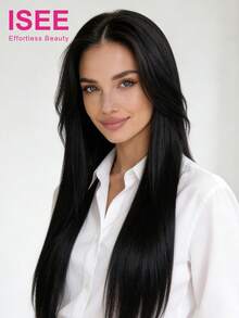 ISEE Hair Straight Wear And Go Glueless Upgrade 9*6 HD Lace Front Wig Unprocessed Human Hair Wigs 180% Density High Density 16-26 Inch Pre-Bleached Mini Knots High Quality Wig Daily Use For Beginners Pre-Plucked Hairline - SNatural - View 2