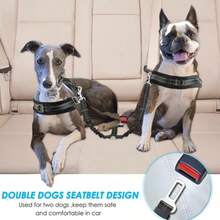 1pc Pet Car Safety Leash, Dog Safety Harness, Adjustable Elastic Shock-Absorbing Nylon Strap, Large Dog Anti-Jump Window Safety Vest - Multicolor - View 3