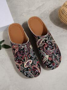 Women's New Wedge Thick-Sole Sandals - Retro Crystal Elastic Strap Bohemian Style Roman Shoes, Suitable For Vacation Travel - Flower Blue - View 3