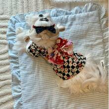 春夏限量版日式宠物和服，手工面料，可爱宠物服装，适合拍照和装扮 - 黑色 - 查看 5