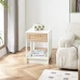 Rattan Side Table, Modern Bedside Table, Living Room/Bedroom End Table, White - H 55 / W 40 / D 40 Cm - White - View 6