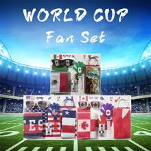 1 Set Bufanda y Brazalete con Banderas Nacionales de USA, Canadá y México para la Copa Mundial 2026, Suministros de Fiesta de Animación de Fans, Pintura Facial - Multicolor - Ver 1