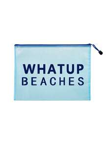 "WHATUP BEACHES" 防水時尚沙灘包，大容量透明化妝包配尼龍拉鍊 - 輕巧，春/夏收納，適合游泳、沙灘、潛水和夏季度假、返校，輕巧防曬收納包，非常適合朋友、家人、閨蜜、同學。生日、節日、派對、婚禮（伴娘）、母親節、教師節的理想禮物和紀念品，郵輪必備，夏季度假禮物 - 彩色 - 查看 15