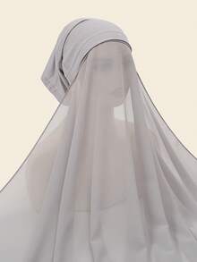 1pc Women Solid Color Muslim Headscarf, Tube Hat, Hijab Scarf - Multicolor - View 28