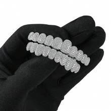 THATBOY 2pcs Unisex Hip Hop Style Iced Out Tooth Grillz Punk Dental Jewelry - Multicolor - View 22