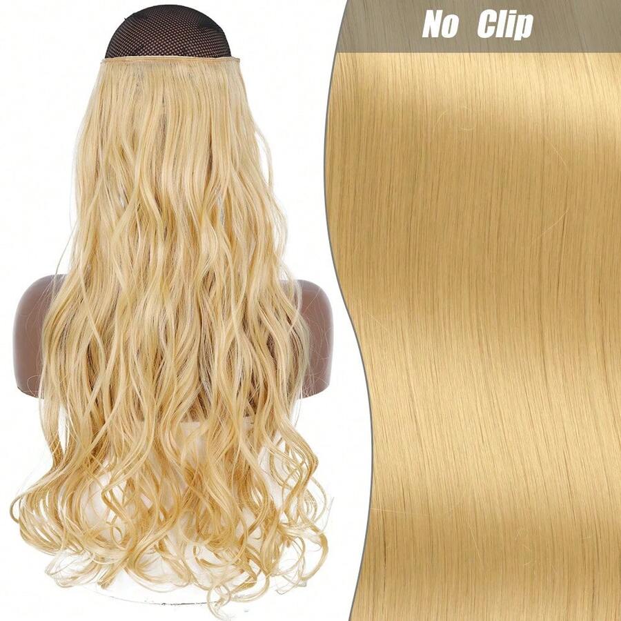 Clip-In Natural Hair Extension, Long Straight Synthetic Hairpiece, Blonde, Black, Mixed Color, Fake Hairpiece For Women HKQE - 紫紅色 - 查看 1