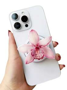 1 件 INS 粉色花兰花百合亚克力树脂手机支架，可折叠便携式气垫手机支架，兼容 、Android 手机，生日、家人、朋友礼物，推拉式手机握把手机配件 - 彩色 - 查看 8