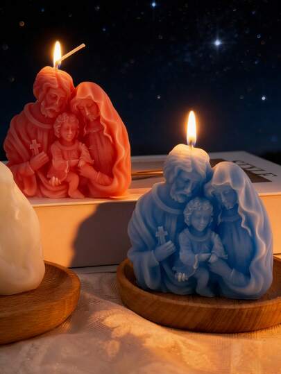 1pc European Family Scented Candle, Holiday Candle, Gift Candle, High-End Home Decor Candle, Fragrant Even Unlit, Suitable For Easter, Mother's Day