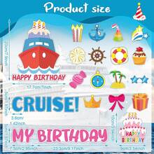 27pcs Birthday Party Cruise Door Magnet Decor, Funny Cruise Door Magnets For Women & Men Birthday Gifts, Reusable Happy Birthday Cruise Cabin Door Decoration Magnets, Refrigerator Magnets, Cute Captain Nautical Navigation Door Magnet Decor - 27 Pcs - View 9