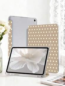 1 件黄色波点彩绘平板电脑保护套，兼容 iPad Mini 4/Mini 5/Mini 6/Mini 7/Air/Air 2/9.7/10.2/10.5/Air 4/Air 5/10.9/Pro 11 英寸/第十代/Air 11 英寸 (M2)-2024/Pro 11 英寸 (M4)-2024/Air 11 英寸 (M3) 2025/(A16) 11 英寸第十一代 2025，Galaxy Tab A8 10.5 英寸 2022。功能：内置笔槽、三折支架、TPU 软边保护、磁吸式睡眠/唤醒、简约/趣味/个性化/创意设计。 - 彩色 - 查看 3