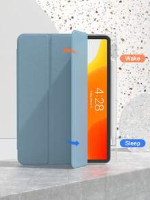 适用于 10.2 英寸（第 11/10 代）、9/8/7 代、10.9 英寸 Air、11 英寸 Air、11 英寸 Pro、13 英寸 Air、12.9 英寸 Pro 平板电脑的 TPU 皮革翻盖保护套，浅蓝色 - 淺藍色 - 查看 5