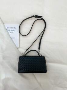 Fashionable Minimalist Casual High-Quality Handbag Box-Shaped Small Square Bag With Zipper Design, Can Be Worn On Shoulder Or Crossbody - Black - View 9