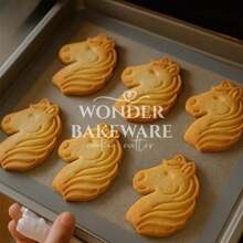 Animal Pony Cookie Cutters Cute Horse Shape Biscuit Mold Fondant Embosser PLA Cake Decorating Tools Baking Supplies - Pink - View 3