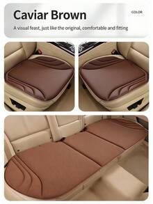 3pcs/Set Summer Car Seat Cushion, Winter Warm Plush Short Fur Seat Pad, Backless Single Seat Cushion - A - View 5